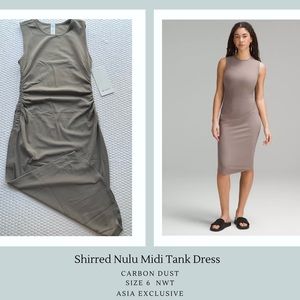 🆕 Shirred Nulu Tank Dress Carbon Dust
